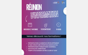 REUNION D'INFORMATION NOUVELLES FORMATIONS IDSF