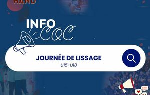 Vous pouvez désormais consulter les journées de lissage pour les catégories U15  / U18